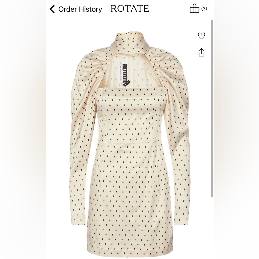Kaya Polka-Dot Cutout Satin Mini Drees by Rotate